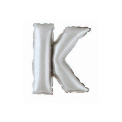 Letter And Number Series-Letter and number foil balloon SilverSmallLetterK